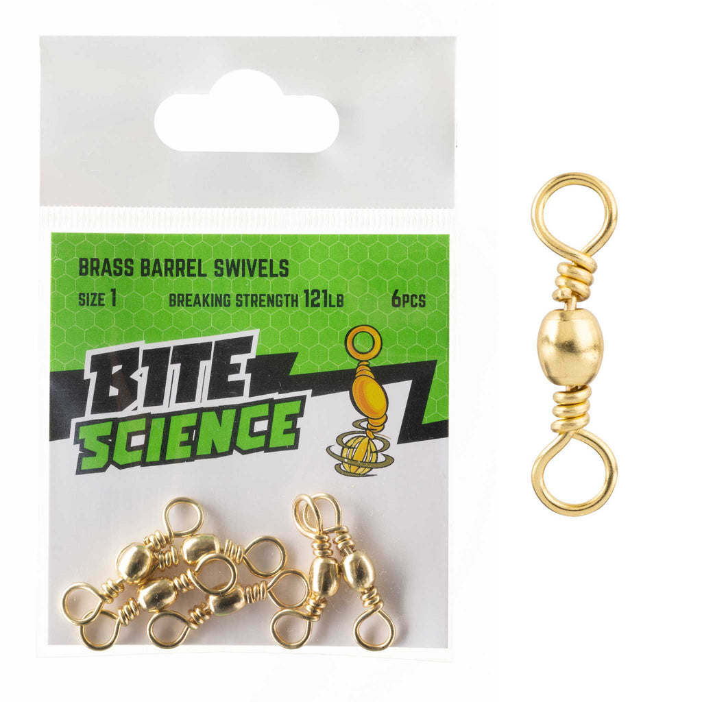 Bite Science Swivels Brass Barrel Sz 1 (121LB) - 6pk