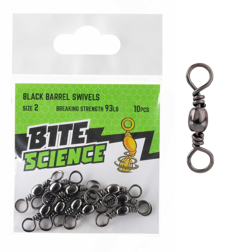 Bite Science Swivels Black Barrel Sz 2 (93LB) - 10pk