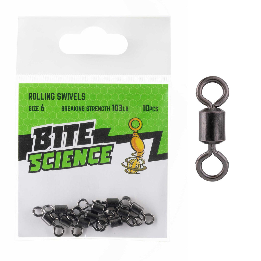 Bite Science Swivels Rolling - Sz 6 (103LB) - 10pk