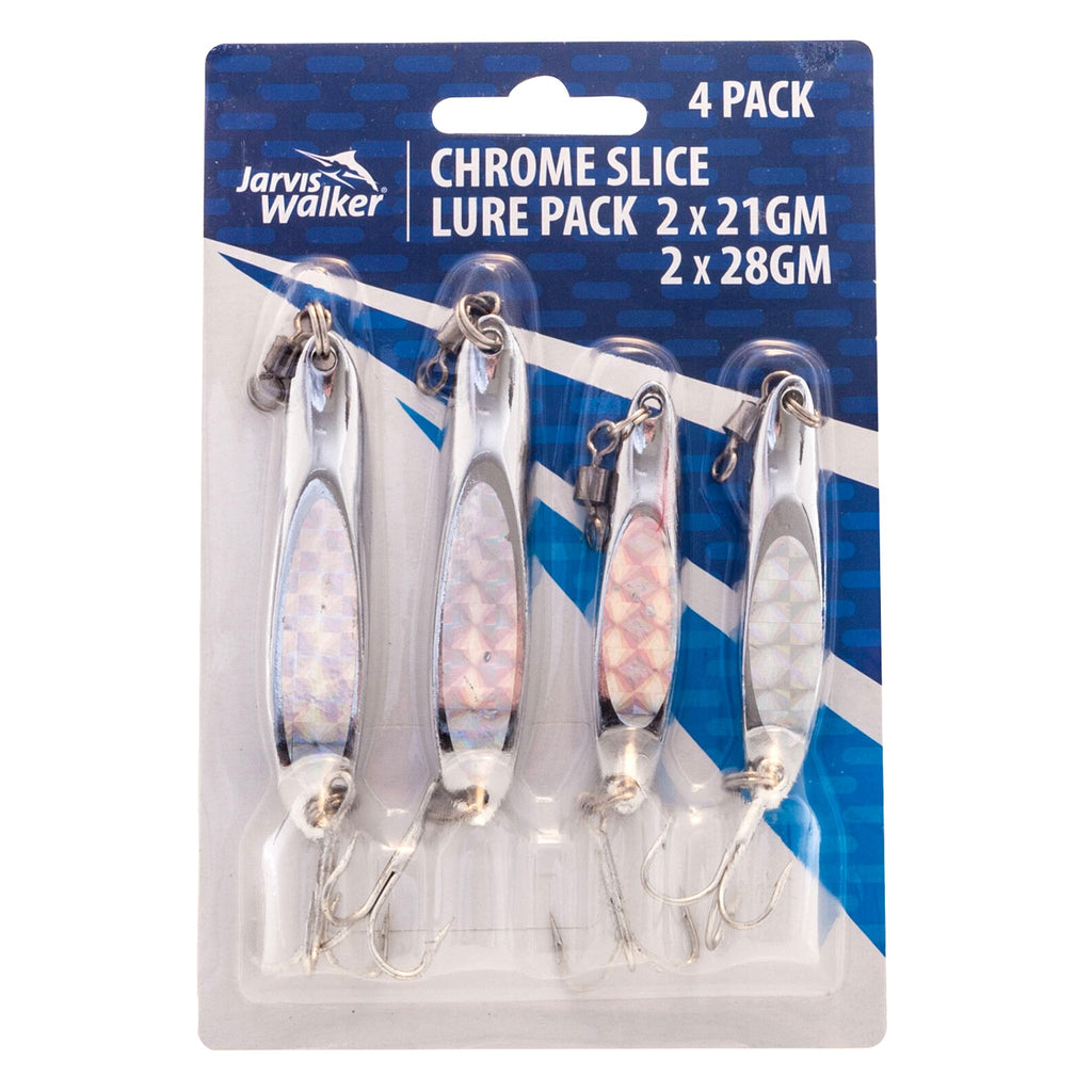 Jarvis Walker Chrome Slice Four Pack 3/4oz & 1oz Lures