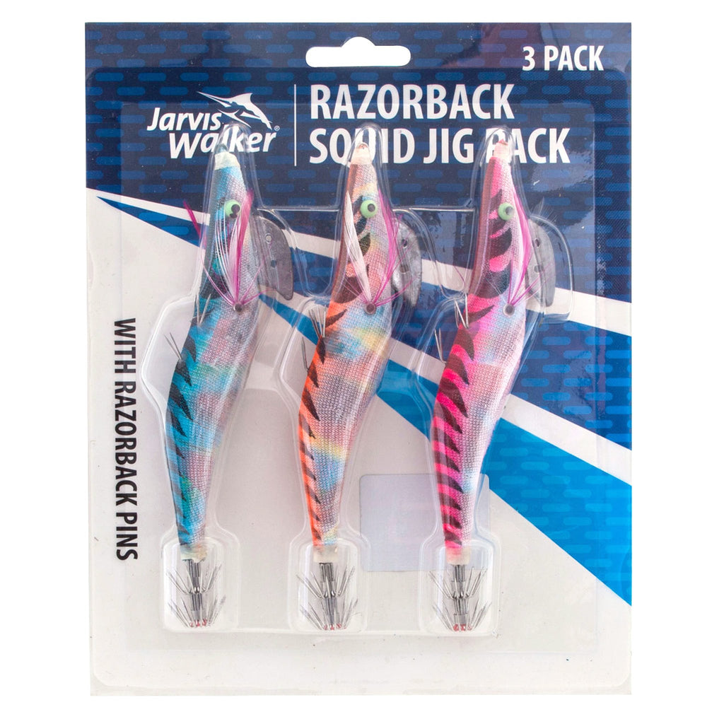 Jarvis Walker Razorback Squid Jigs Sz 4.0 Three Pack