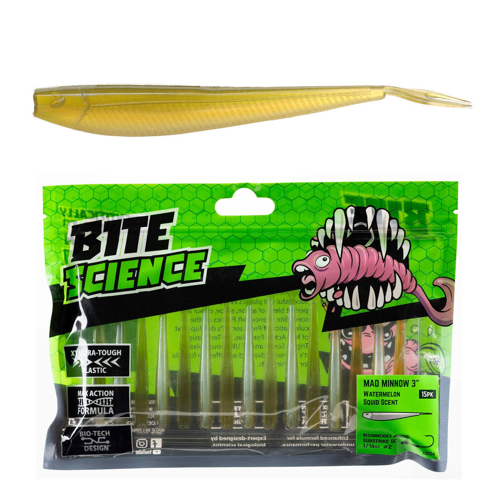 Bite Science Mad Minnow Lures 3" Watermelon - 15pk