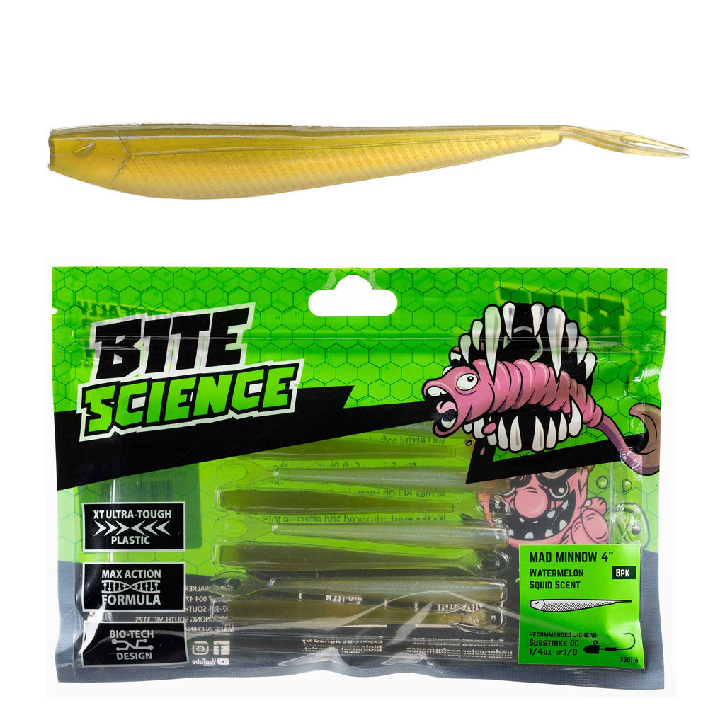 Bite Science Mad Minnow Lures 4" Watermelon - 8pk