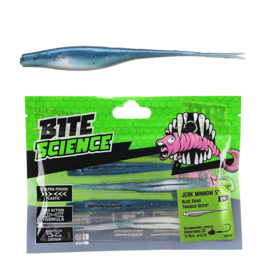 Bite Science Jerk Minnow Lures 5" Blue Shad - 5pk