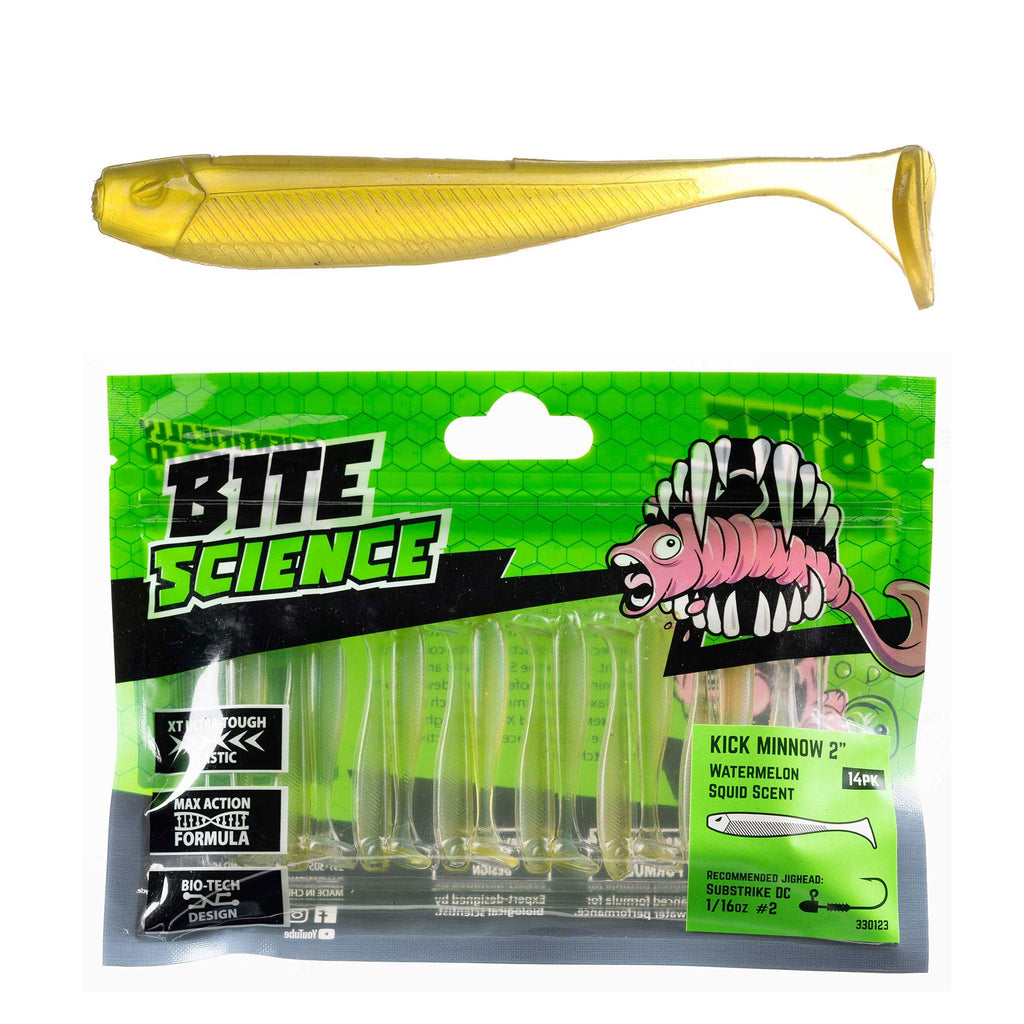 Bite Science Kick Minnow Lures 2" Watermelon - 14pk