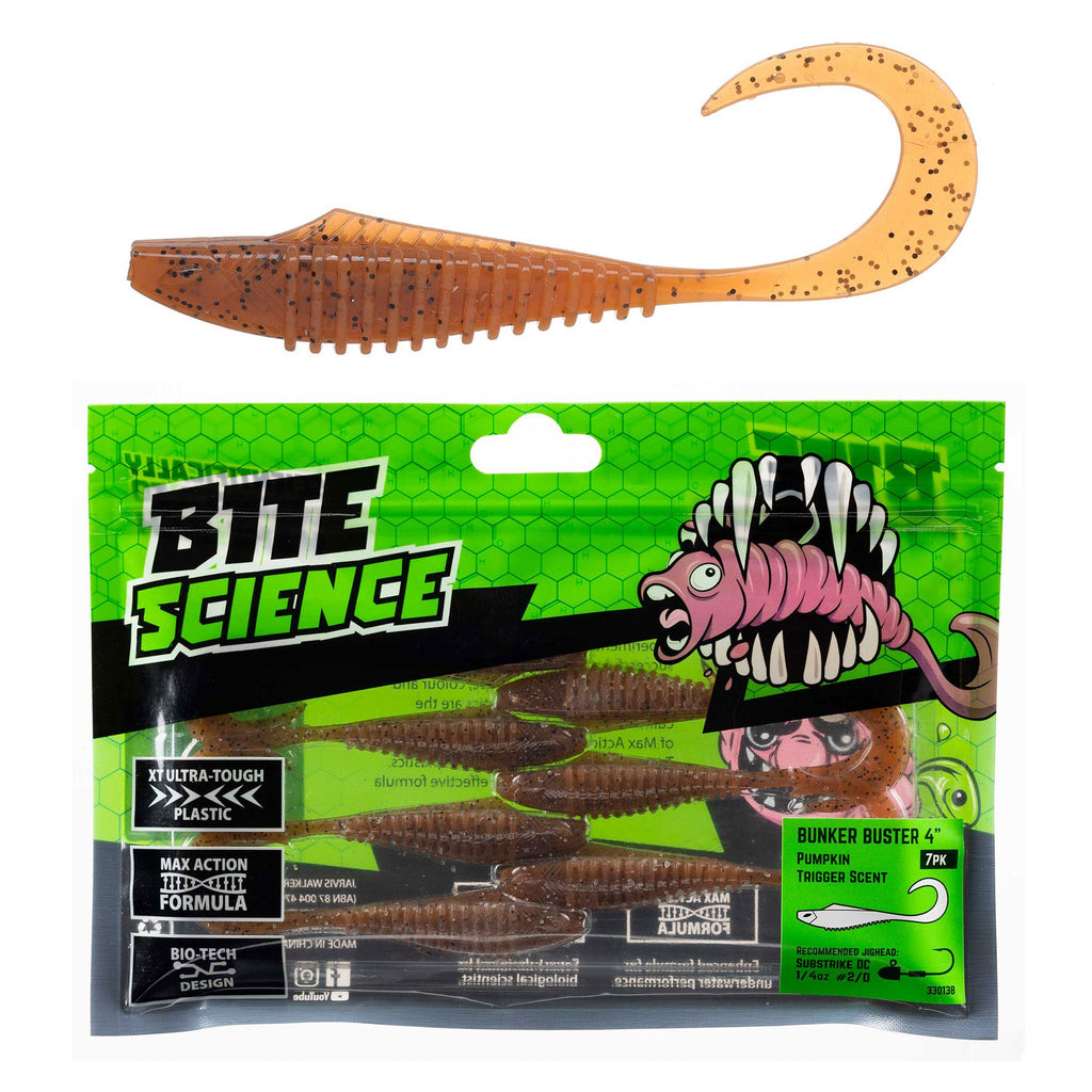 Bite Science Bunker Buster Lures 4" Pumpkin - 7pk