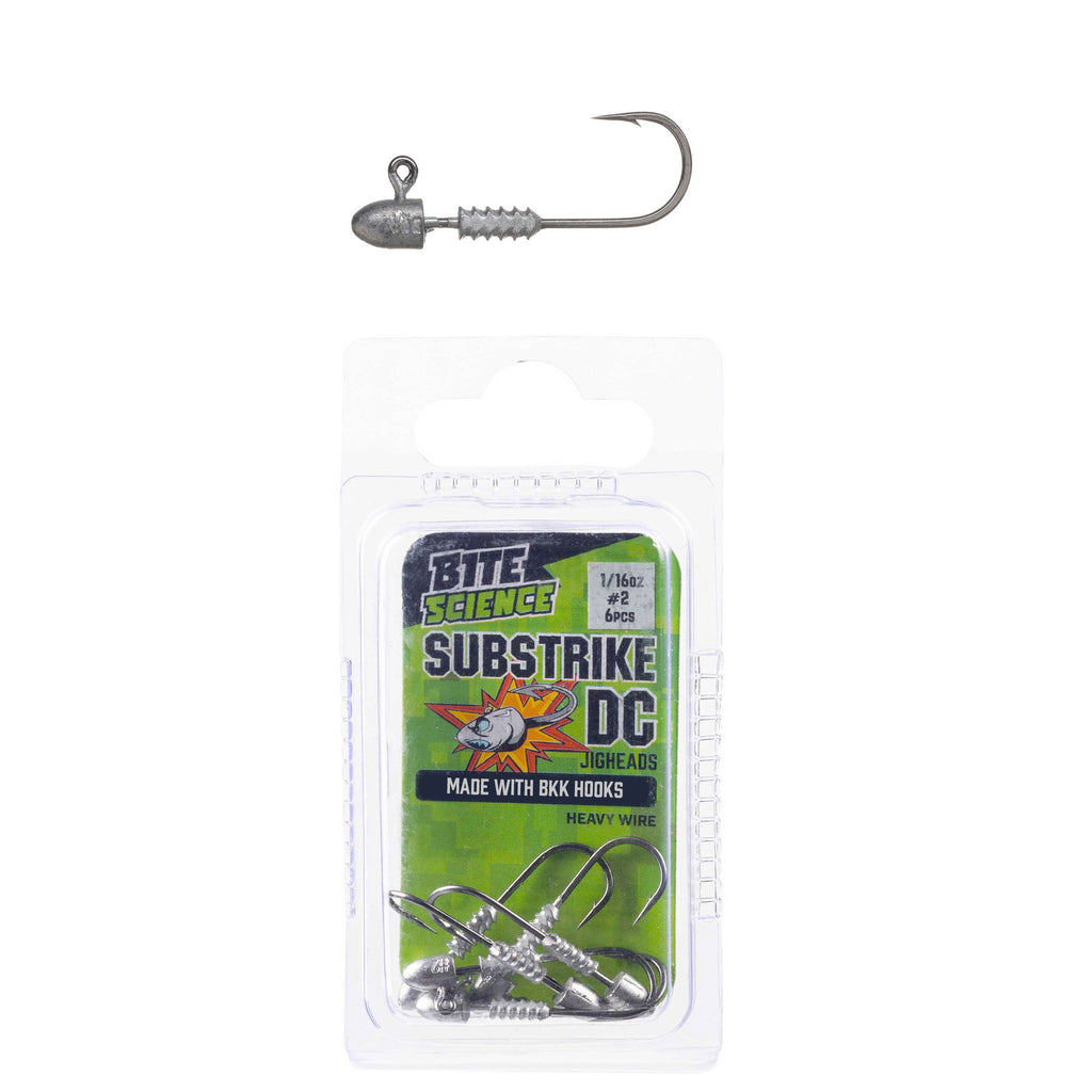 Bite Science Substrike DC Jigheads 1/16oz BKK #2 - 6pk