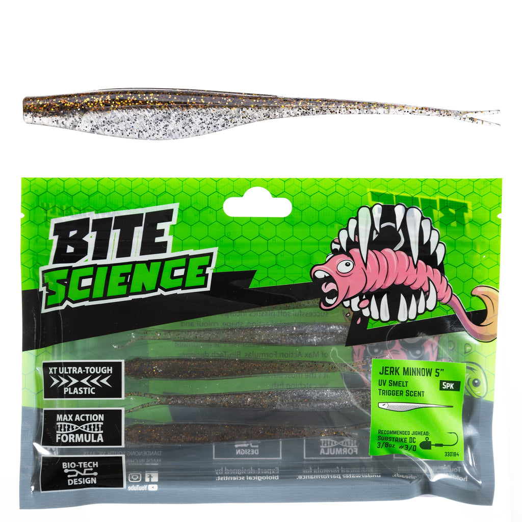 Bite Science Jerk Minnow 5" UV Smelt - 5pk