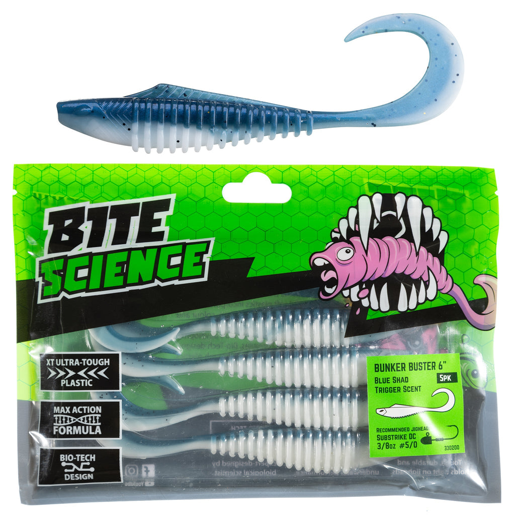 Bite Science Bunker Buster 6" Blue Shad - 5pk