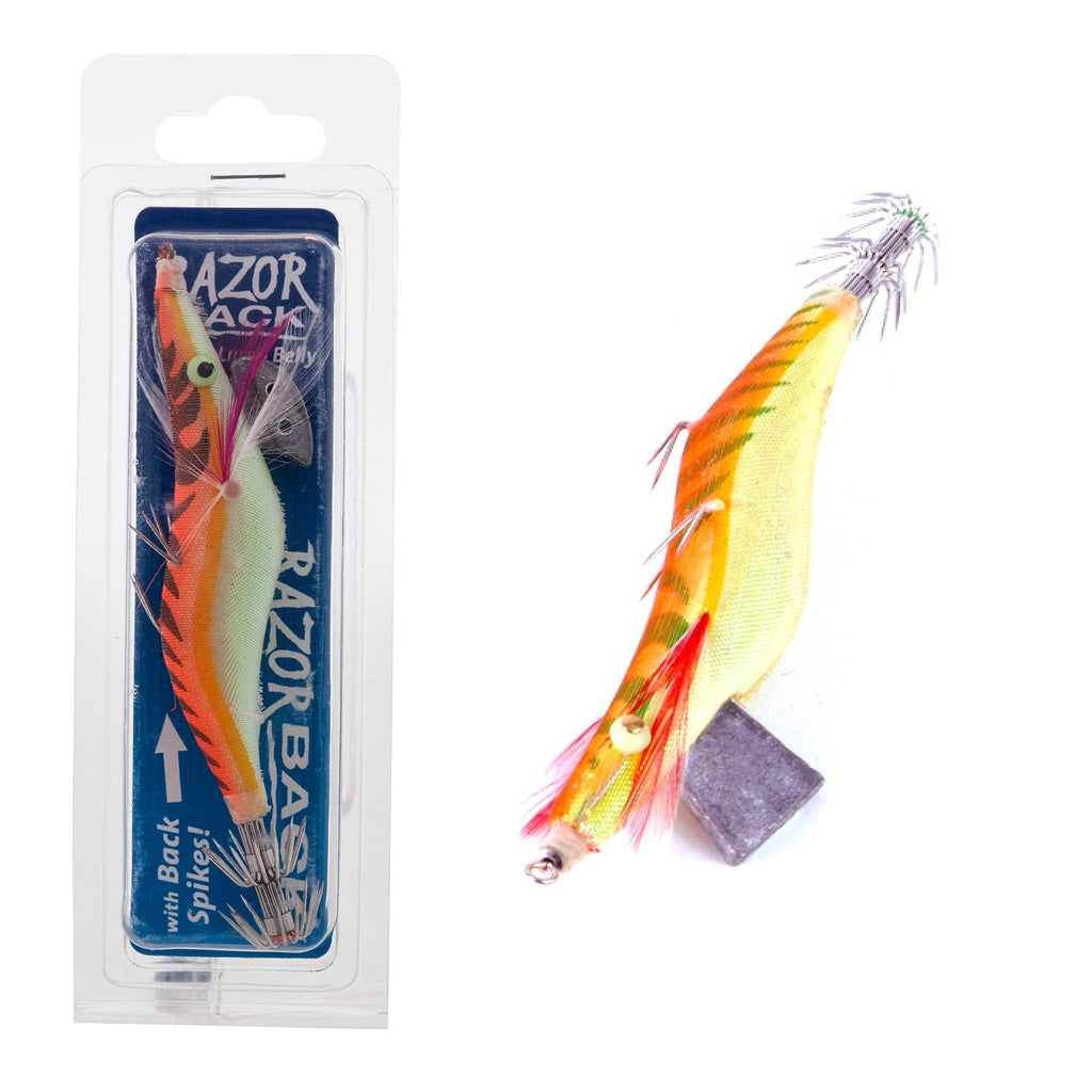 Jarvis Walker Razorback Lumo Squid Jig Orange 3.0"