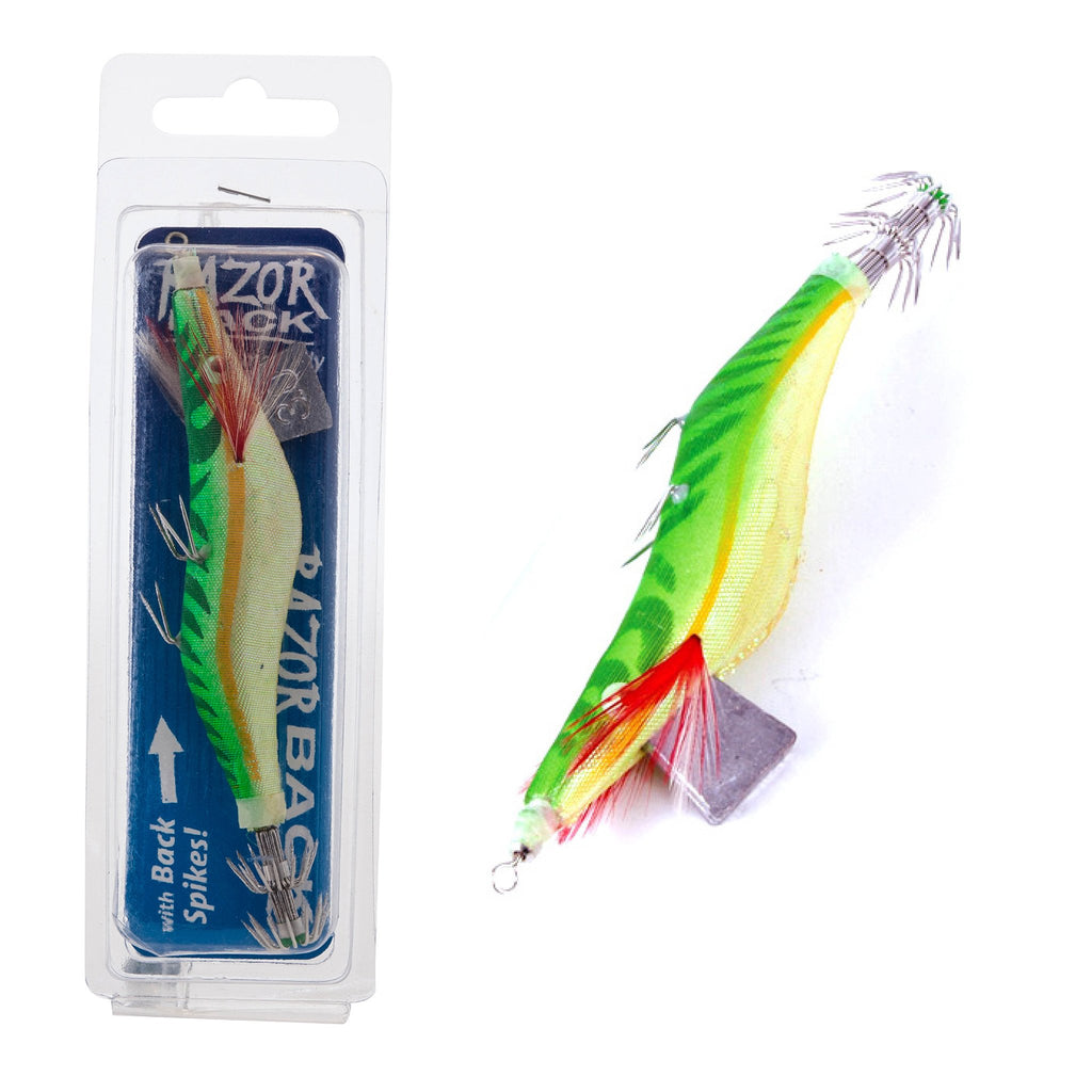 Jarvis Walker Razorback Lumo Squid Jig Green 3.0"