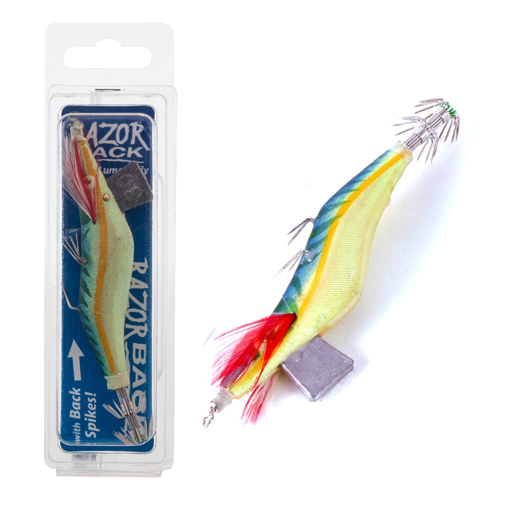 Jarvis Walker Razorback Lumo Squid Jig Blue 3.0"