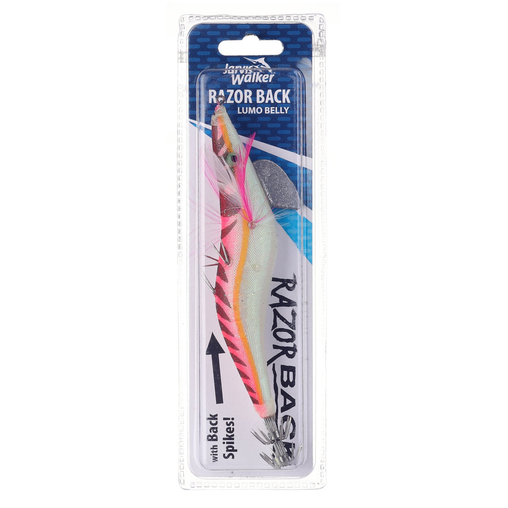 Jarvis Walker Razorback Lumo Squid Jig Pink 4.0"