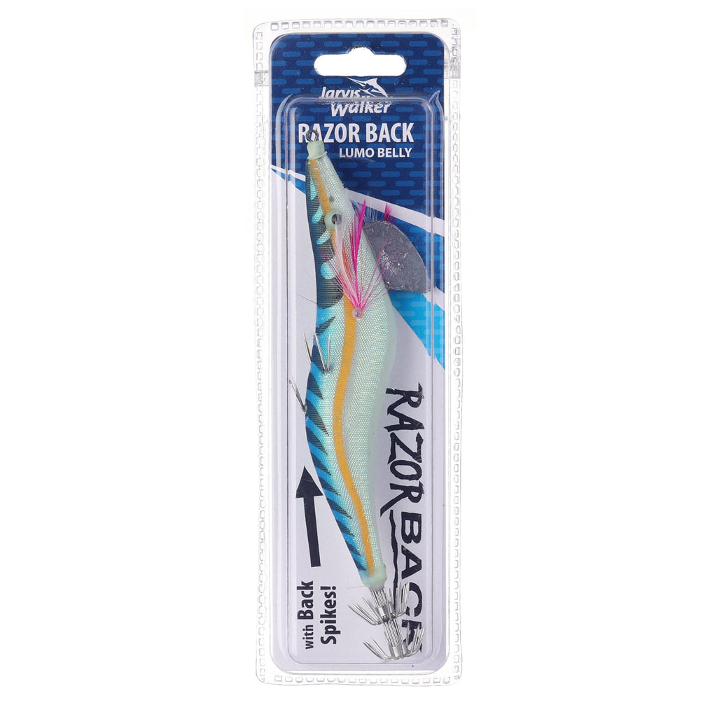 Jarvis Walker Razorback Lumo Squid Jig Blue 4.0"