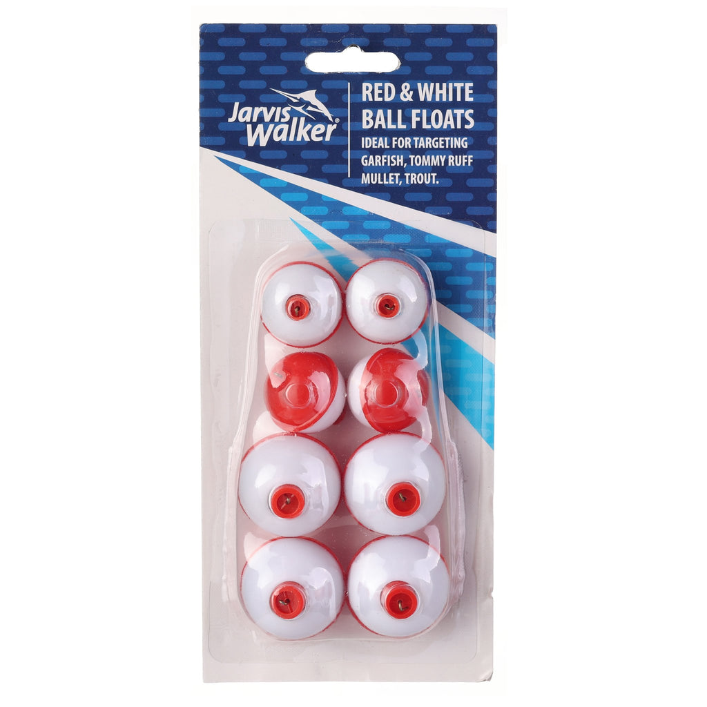 Jarvis Walker Red & White Floats (4 large & 4 Medium)