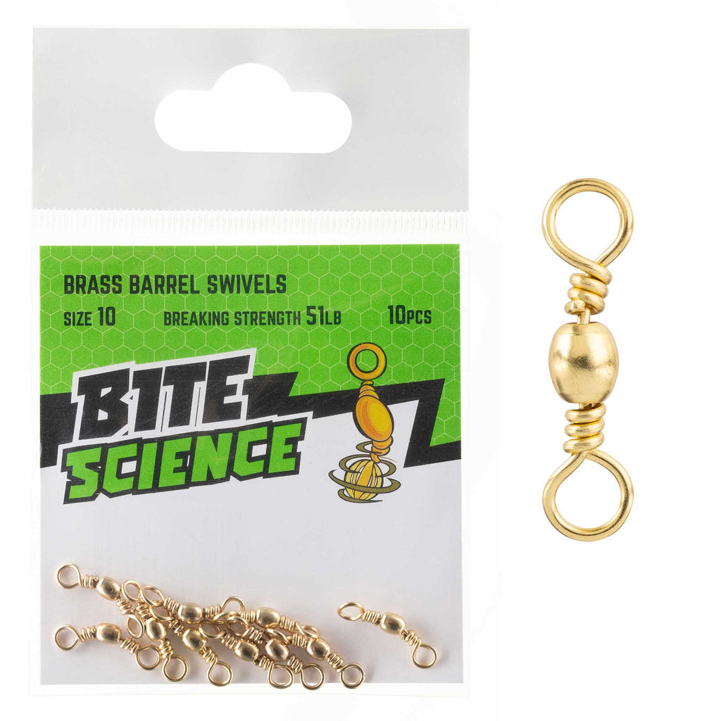 Bite Science Swivels Brass Barrel Sz 10 (51LB) - 10pk