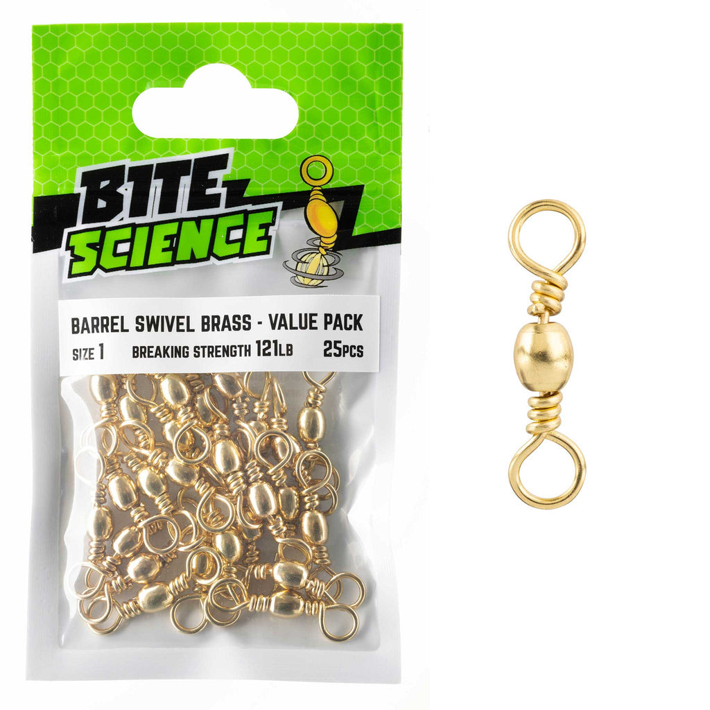 Bite Science Swivels Brass Barrel Value Pack Sz 1 (121LB) - 25pk
