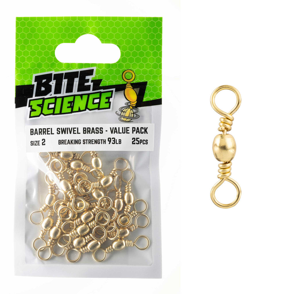 Bite Science Swivels Brass Barrel Value Pack Sz 2 (93LB) - 25pk