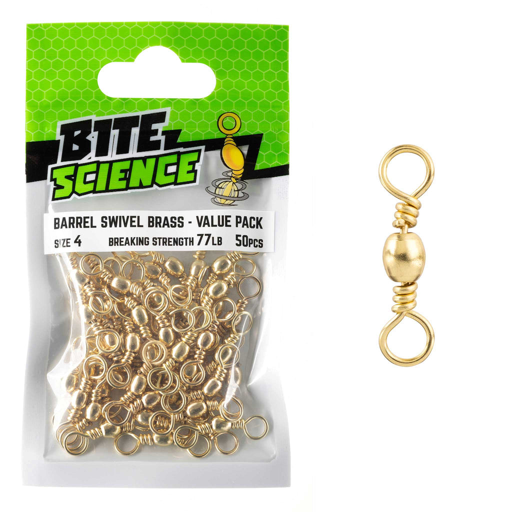 Bite Science Swivels Brass Barrel Value Pack Sz 4 (77LB) - 50pk