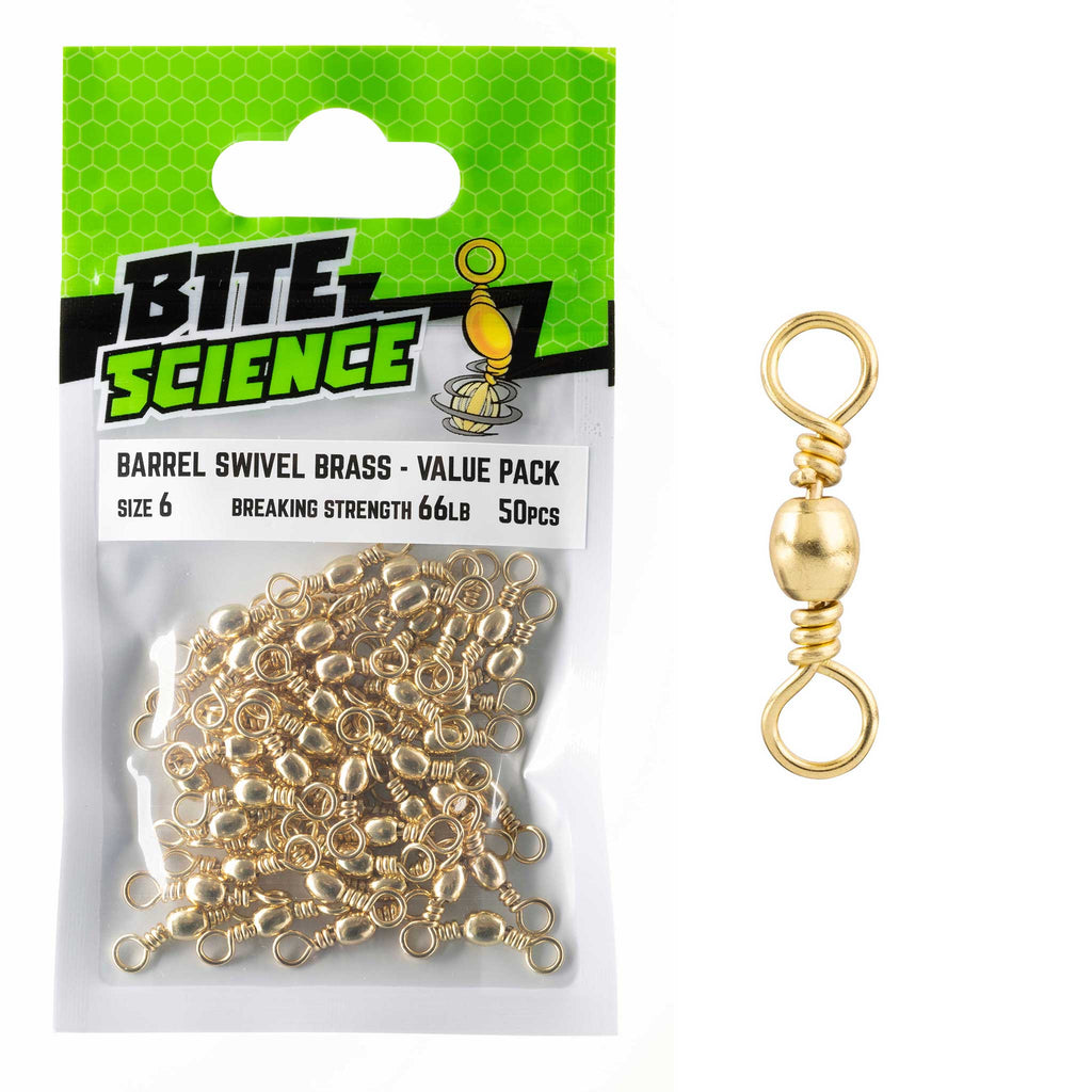 Bite Science Swivels Brass Barrel Value Pack Sz 6 (66LB) - 50pk