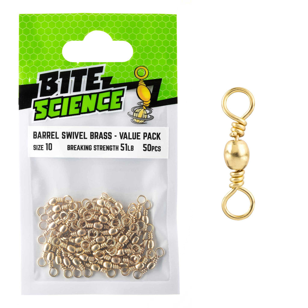 Bite Science Swivels Brass Barrel Value Pack Sz 10 (51LB) - 50pk