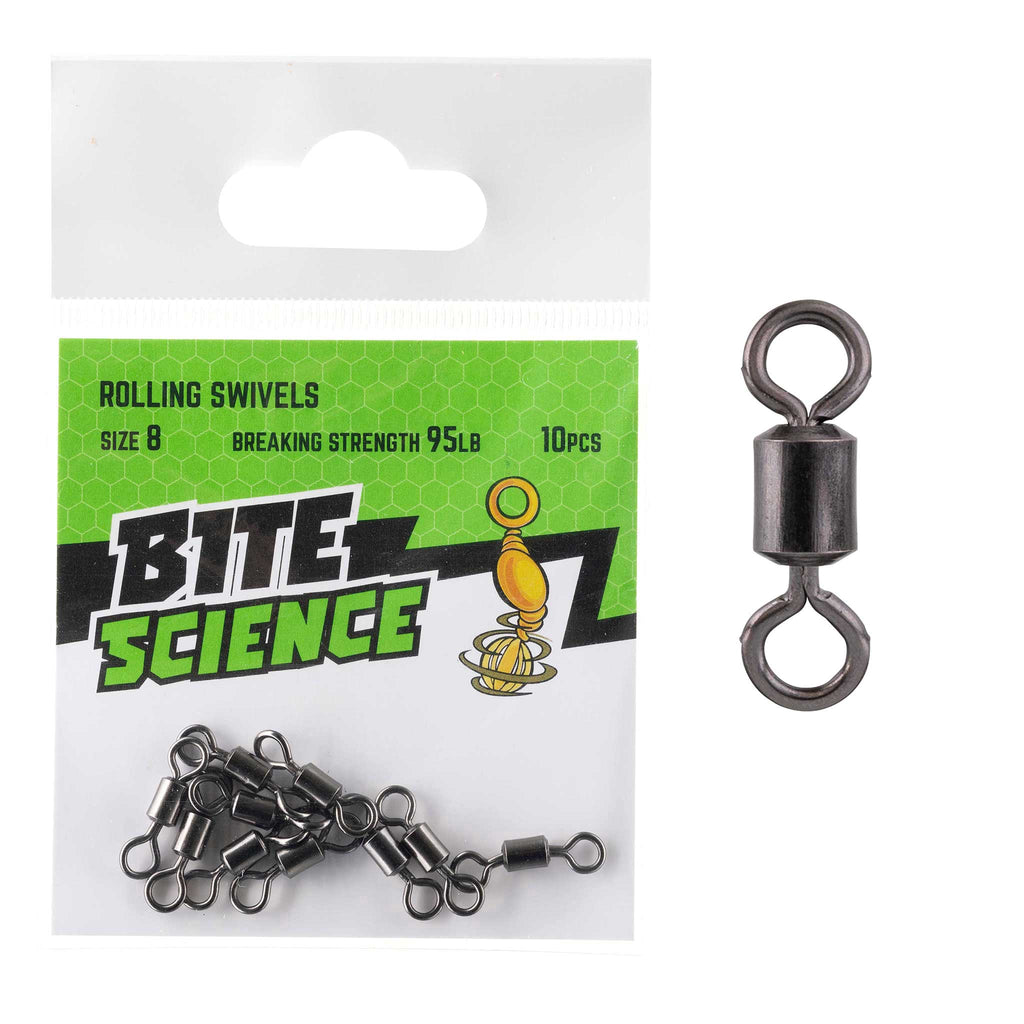 Bite Science Swivels Rolling - Sz 8 (95LB) - 10pk