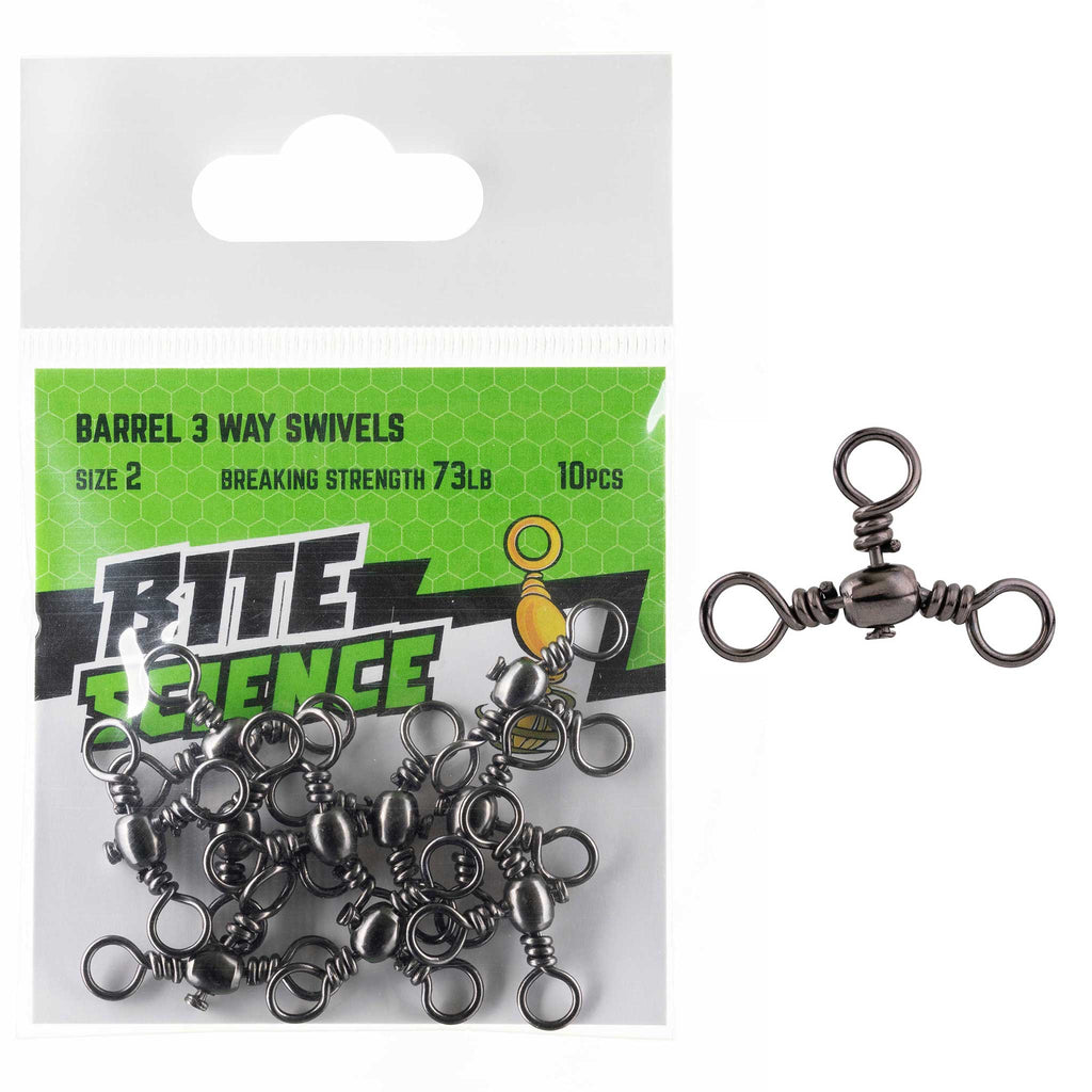 Bite Science Swivels Barrel 3-Way Sz 2 (73LB) - 10pk