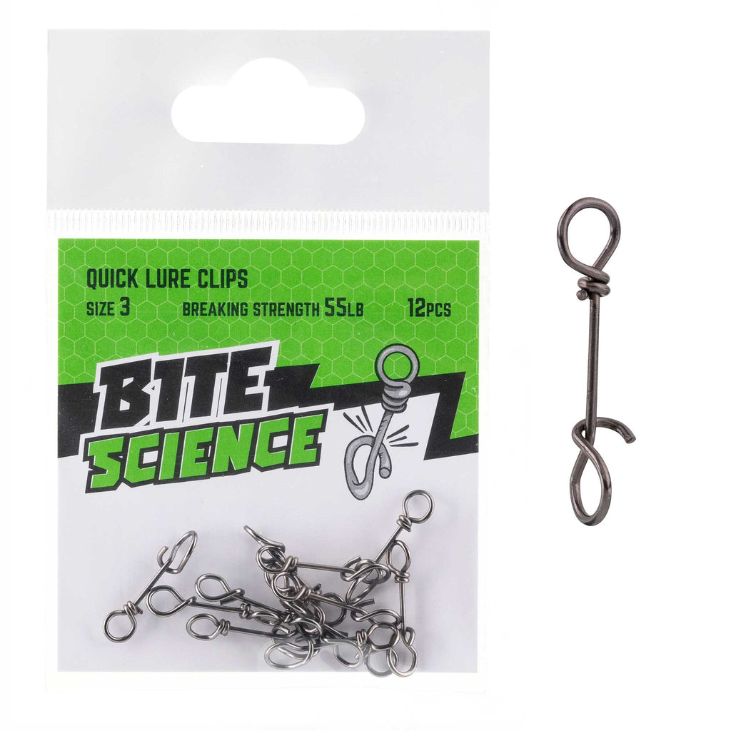 Bite Science Quick Lure Clips Sz 3 (55LB) - 12pk