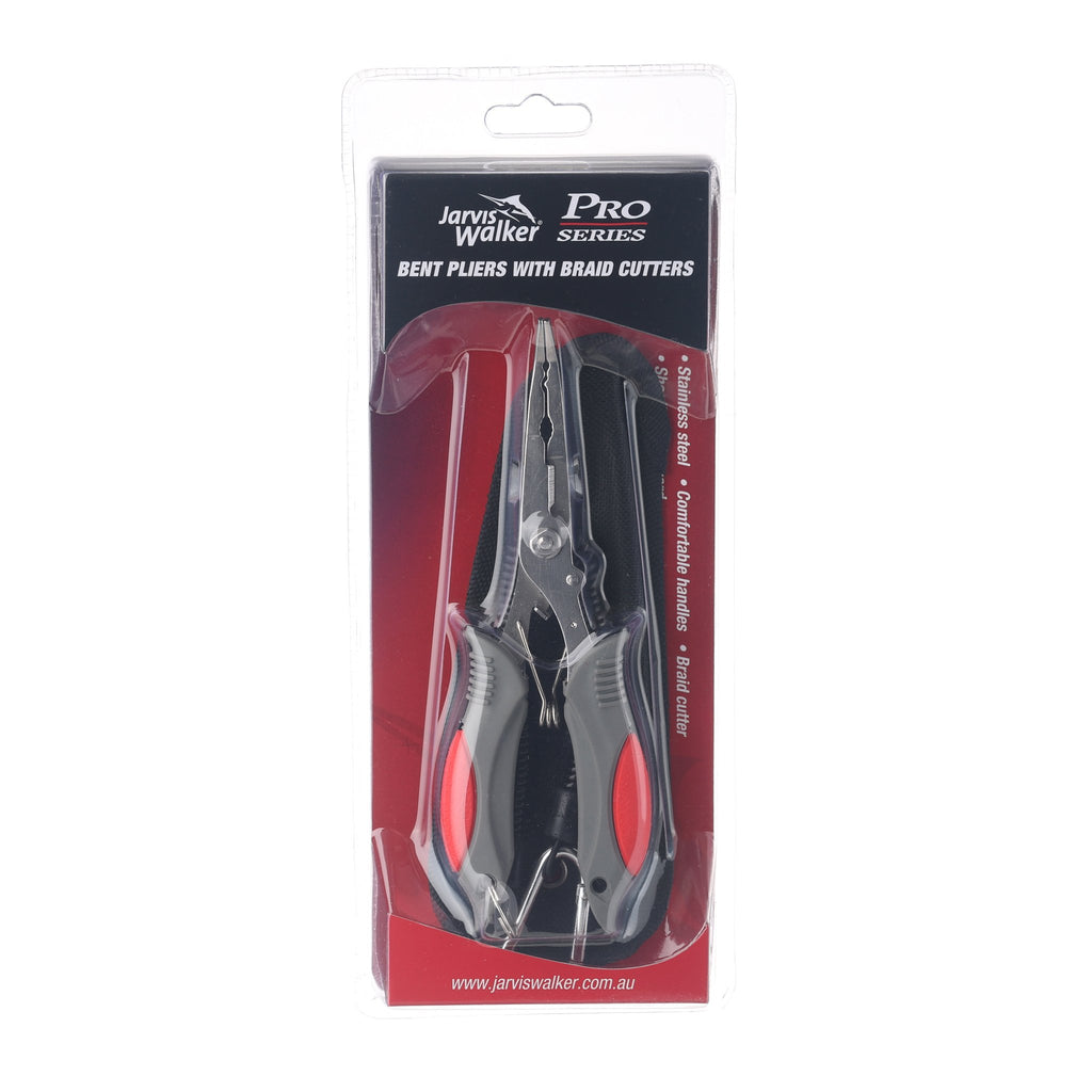 Jarvis Walker Pro Series Bent Pliers with Braid Cutters SS