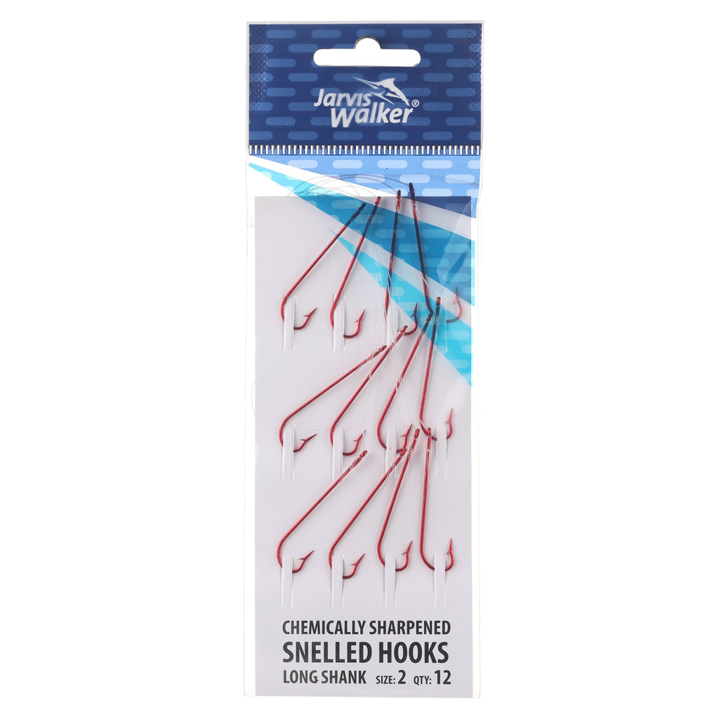 Jarvis Walker Snelled Long Shank Hooks Sz2